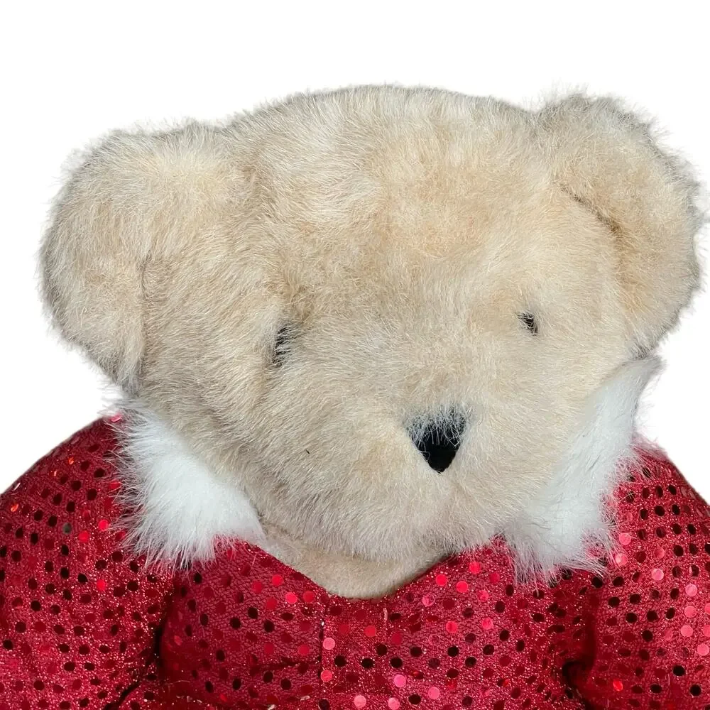 Vermont Teddy Bear Christmas Xmas Holiday Bear Mrs. Claus Red White